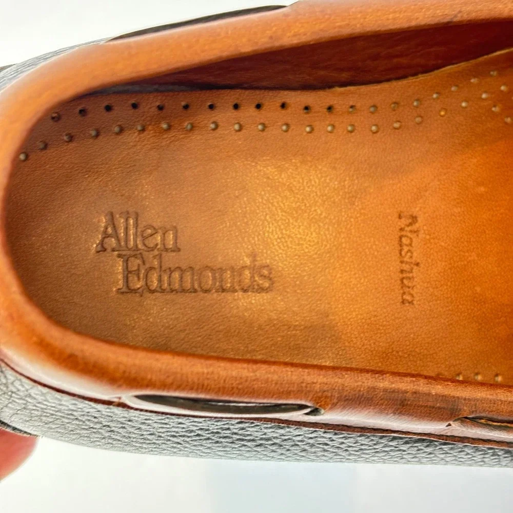 Allen Edmonds Nashua Kiltie Leather Tassel Mens Loafer Size 13 Brown Black